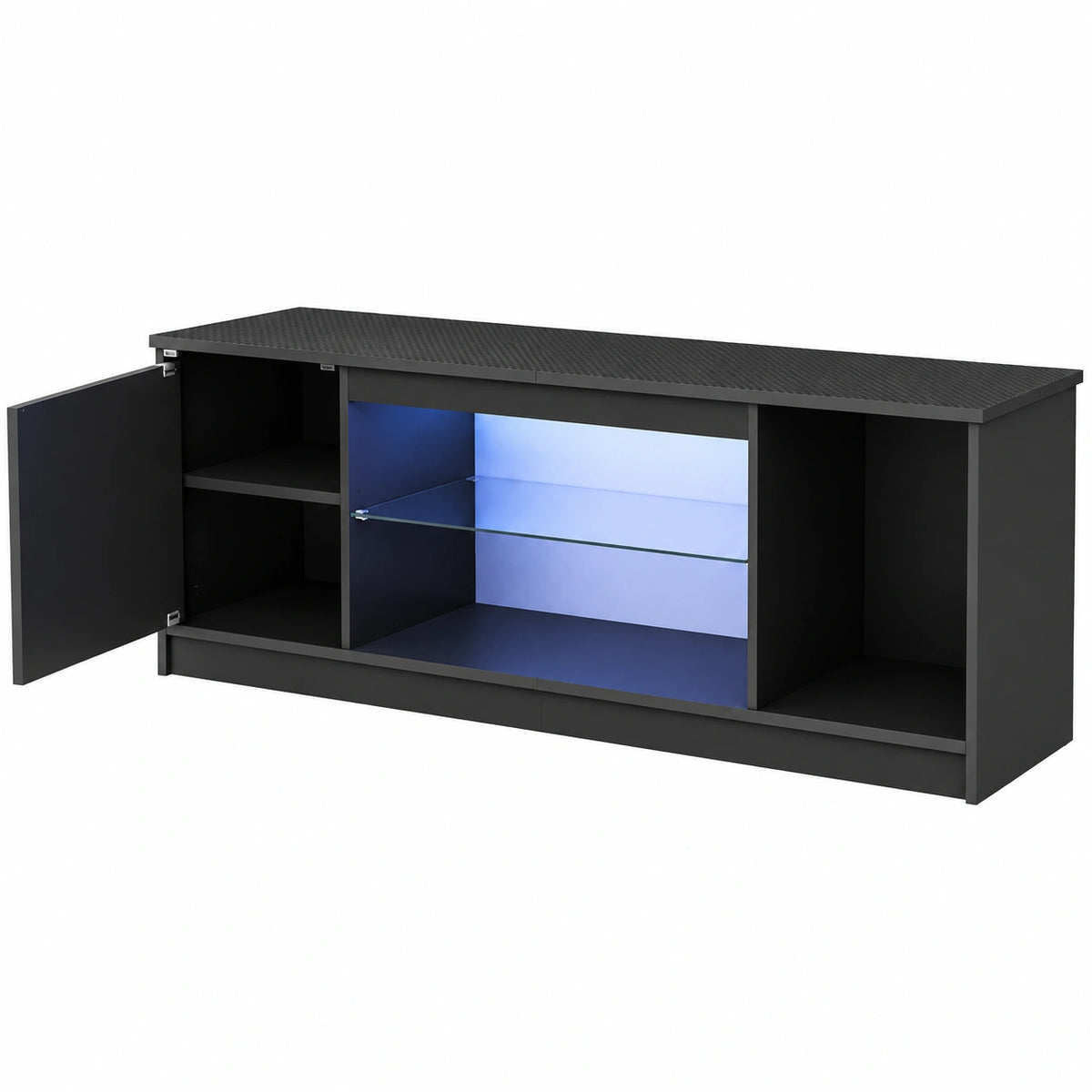 Armoire, en verre, réglable, avec étagères, coloris noir, pour la chambre