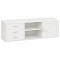 Meuble TV, avec tiroirs, avec portes coulissantes, avec portes, coloris noir et blanc, pour le salon