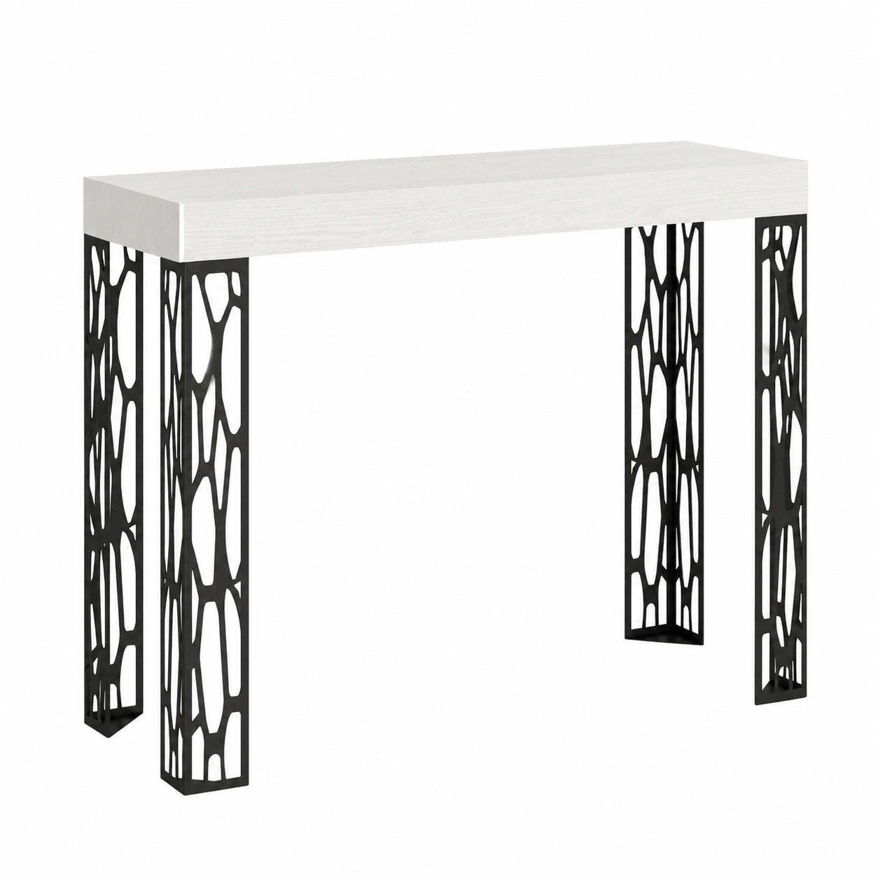Table console, extensible, coloris blanc, pour l’entrée ou le salon