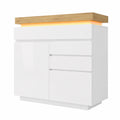 Armoire, avec rangement, avec tiroirs, avec portes, coloris blanc, pour la chambre