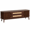Armoire, avec rangement, avec tiroirs, avec portes, en résine tressée, coloris marron, pour la chambre