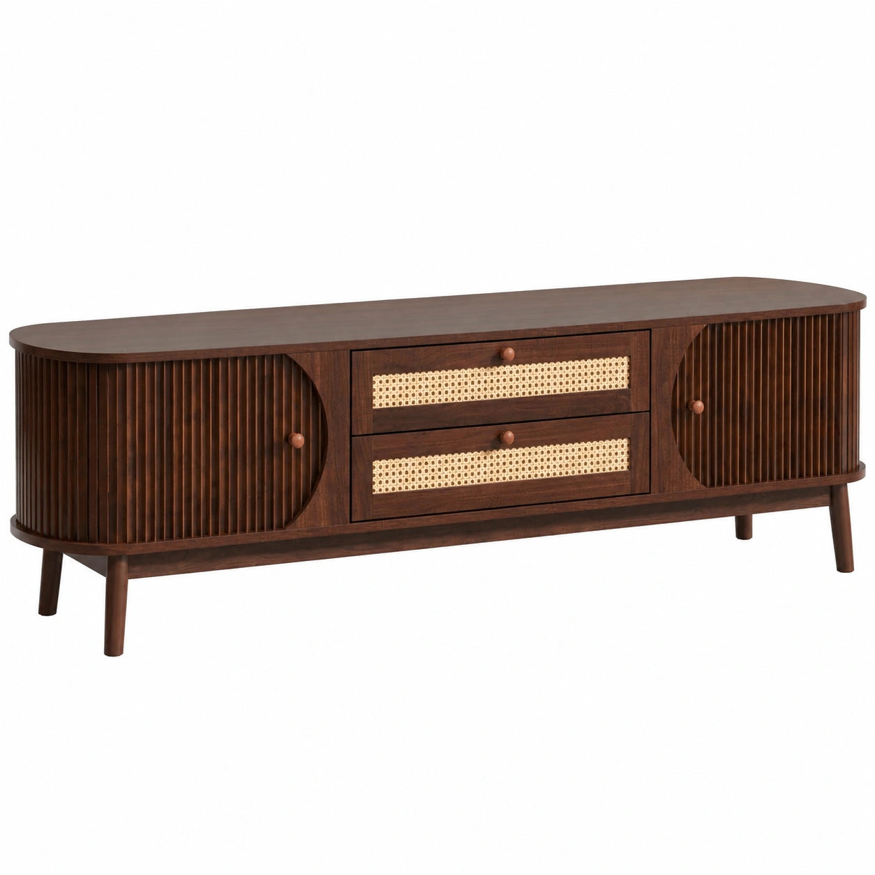 Armoire, avec rangement, avec tiroirs, avec portes, en résine tressée, coloris marron, pour la chambre